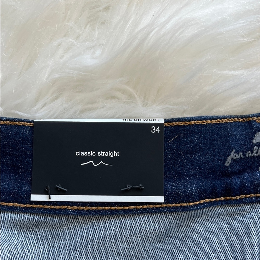 🆕 7 For All Mankind Jeans Men’s The Straight Classic Dark Wash Size 34x32 - Picture 9 of 11